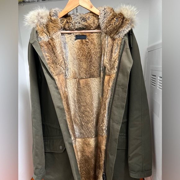 Yves Salomon rabbit fur parka. - Picture 3 of 5